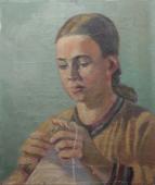 Dívka s pletením